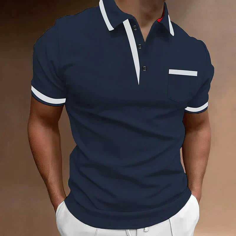 "Weißes Herren Polo Shirt, hochwertig und vielseitig, elegantes Design, bequem für Alltag und formelle Anlässe."
