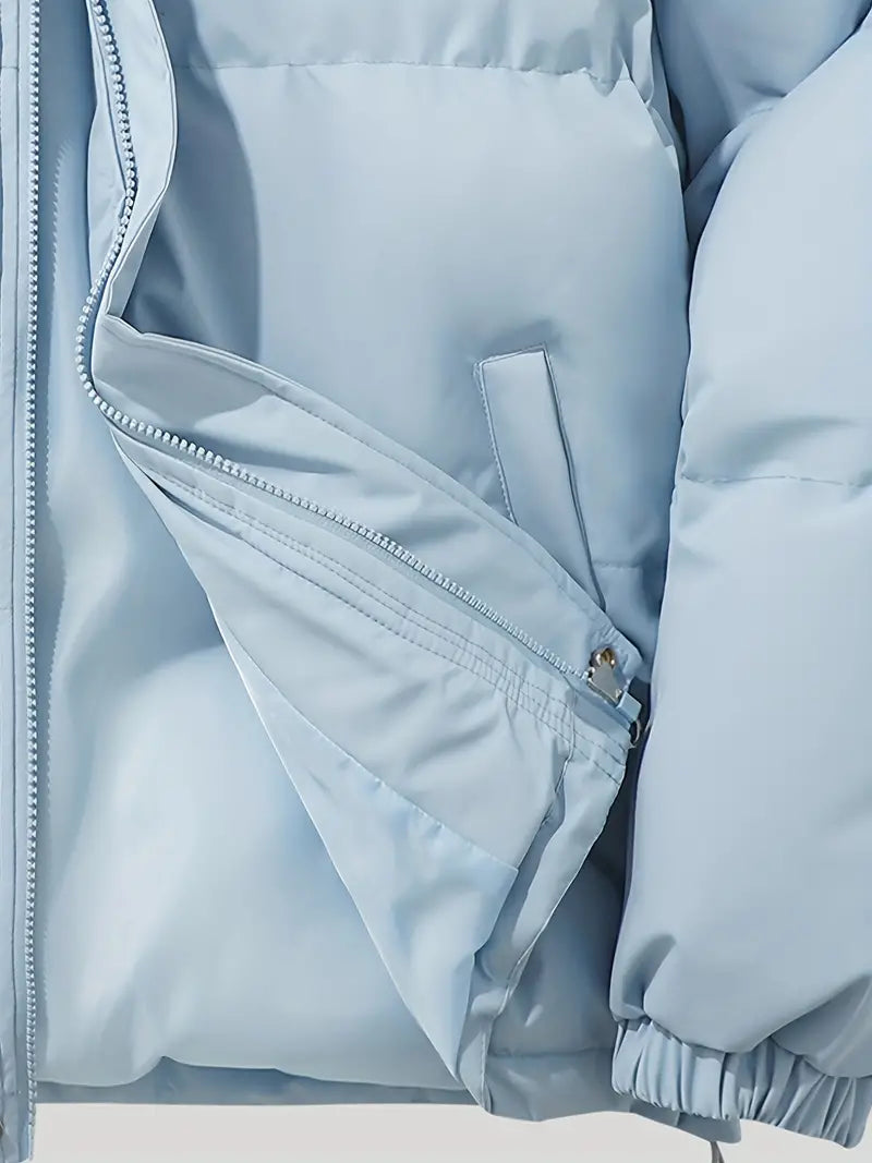 "Wolff Winter Puffer Jacke für Damen, gemütlich, stilvolles Steppmuster, warm und modisch in Beige, Outdoor geeignet."