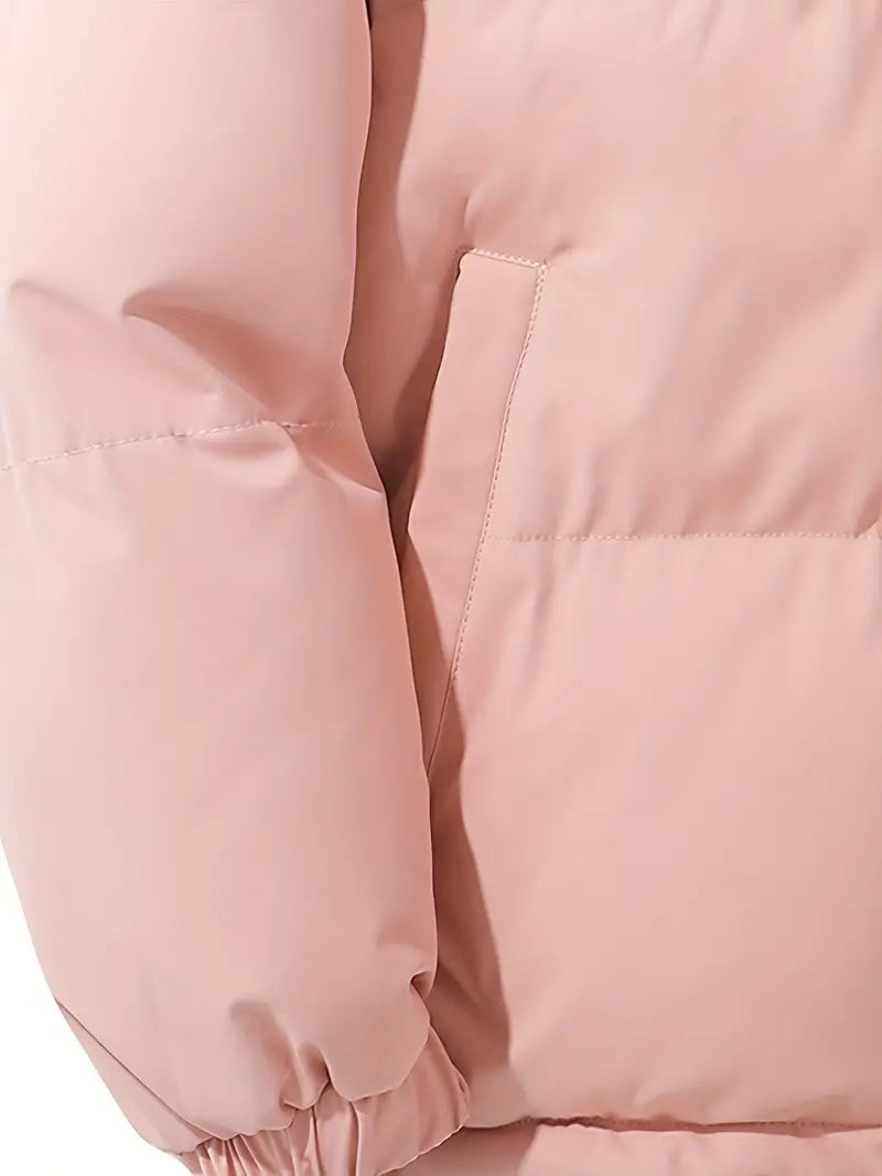 "Wolff Winter Puffer Jacke für Damen, gemütlich, stilvolles Steppmuster, warm und modisch in Beige, Outdoor geeignet."