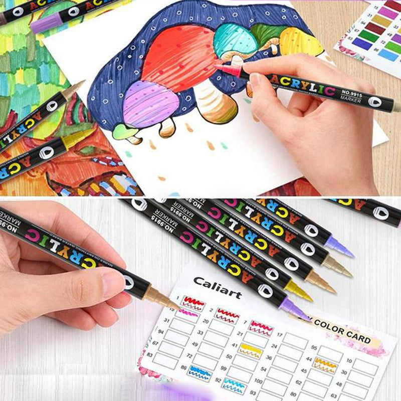 Markeringspenn med akrylmaling for kreativ tegning, håndverk og DIY-prosjekter.