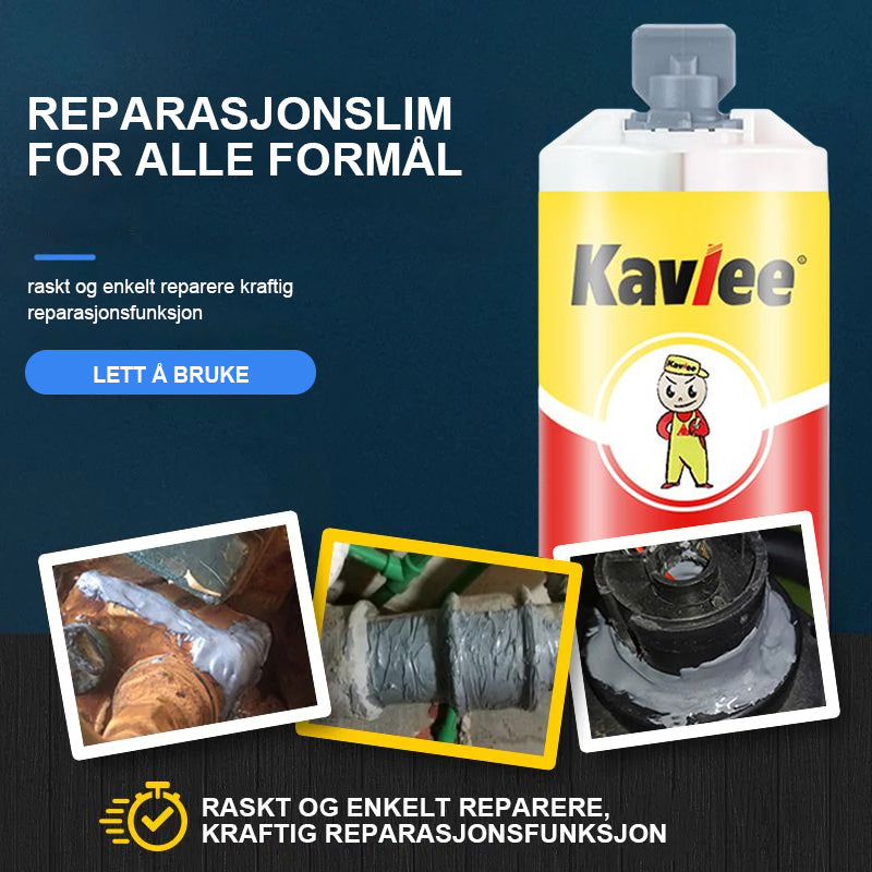 Reparert metallobjekt viser styrken til det holdbare reparasjonslimet for metallreparasjon.
