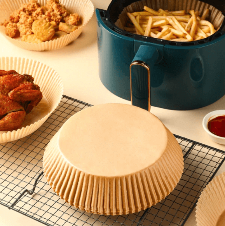 Kjøkkentilbehør: Non-stick bakepapirinnlegg til airfryer (50 stk.)