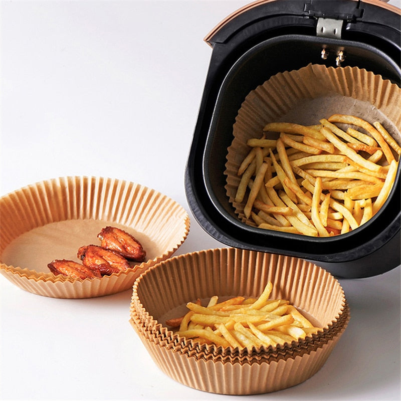 50 stk. non-stick bakepapir, perfekt for airfryer og stekeovn