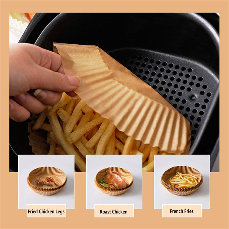 Sunn matlaging med non-stick bakepapir til airfryere (50 innlegg)