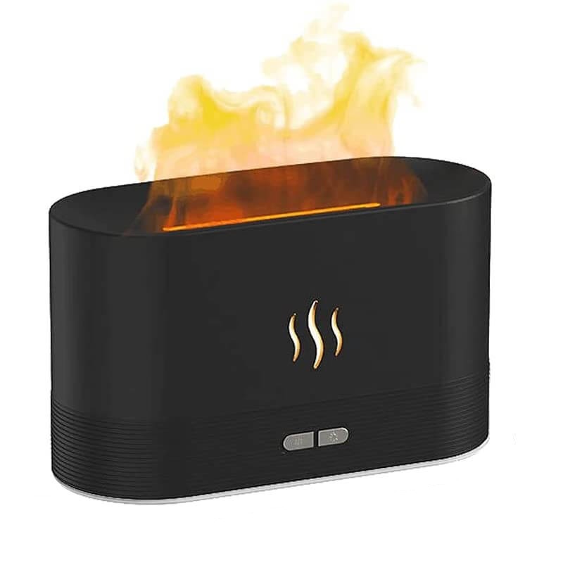 Aromadiffuser med realistisk flammeeffekt, perfekt for hjemmets velvære og avslapning.