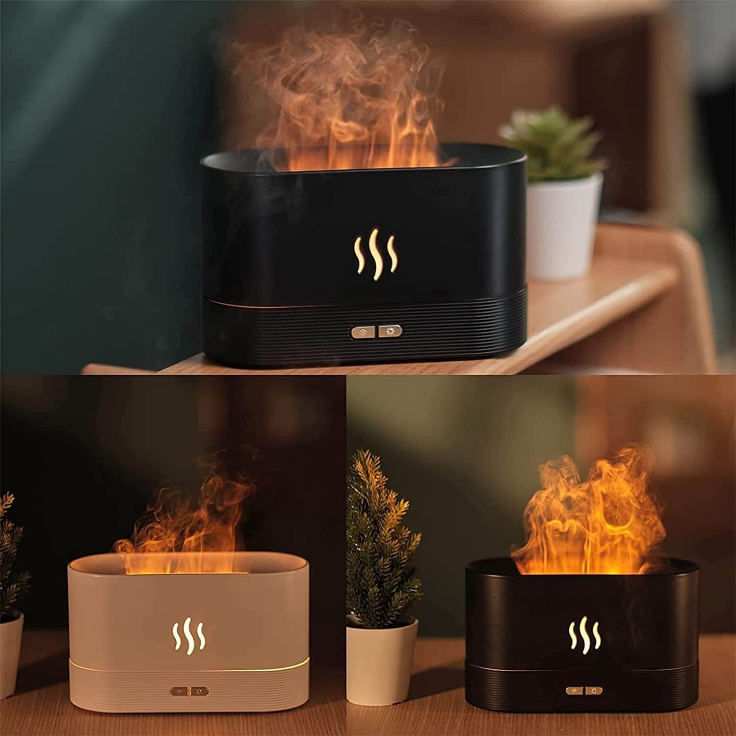 Moderne dekorativ flamme-aroma diffuser for innendørs bruk; forbedrer luftkvalitet og stemning.