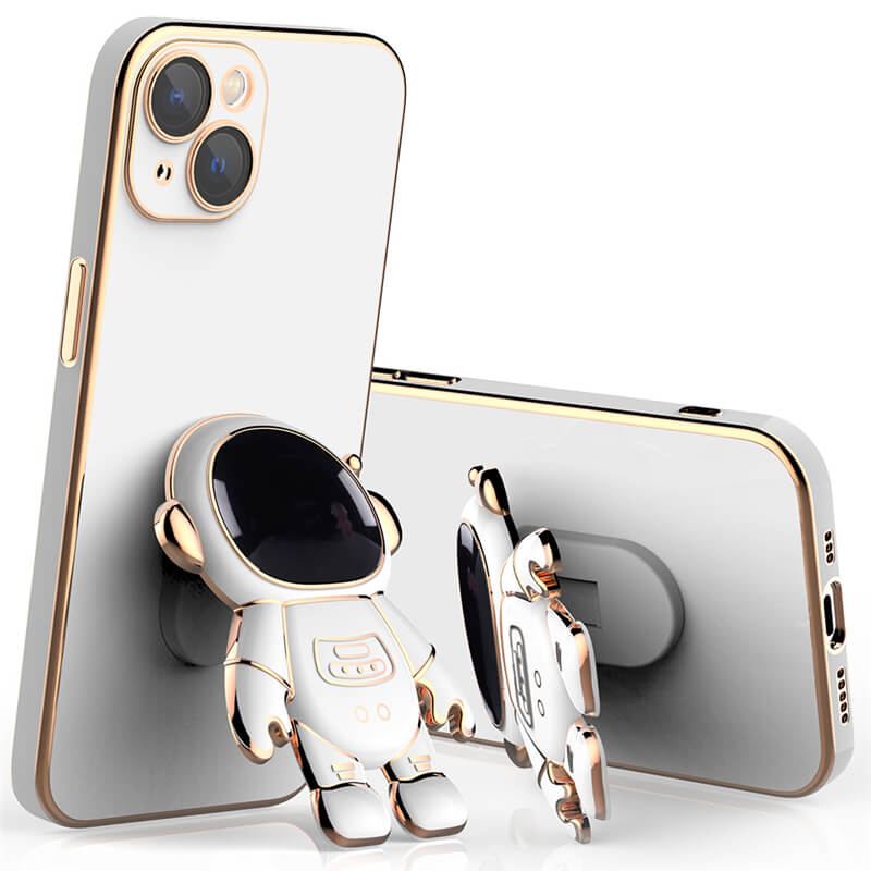 Elegant astronaut deksel for iPhone med stativfunksjon, tilbyr trygg beskyttelse og unik stil.