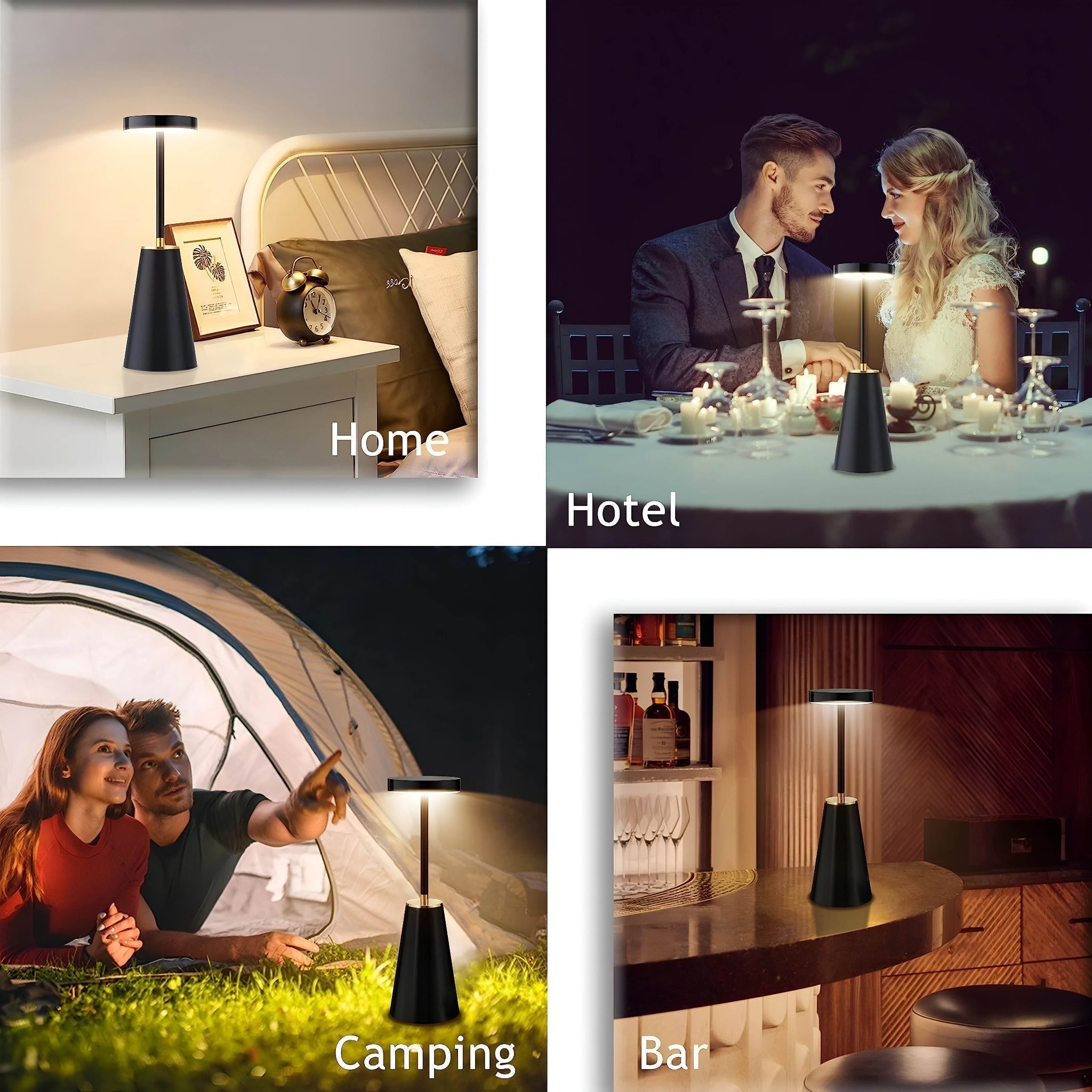 Moderne AuraTouch trådløs lampe. Berøringslampe som skaper stemningsfull belysning for et stilfullt interiør.