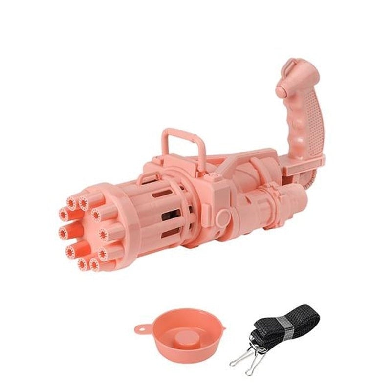 Sommerens beste leke! Automatisk Gatling boblepistol for barn, perfekt for aktiv utendørs moro i solen.