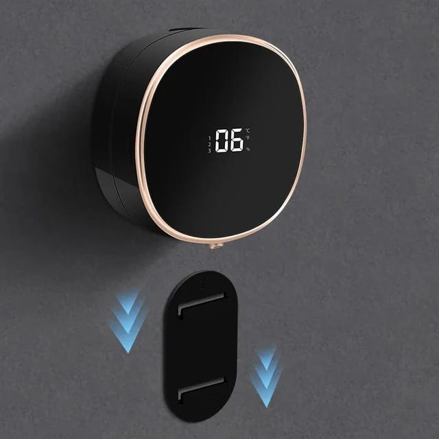 Kontaktløs såpedispenser med sensor, perfekt for å opprettholde hygiene i moderne bad og kjøkken.