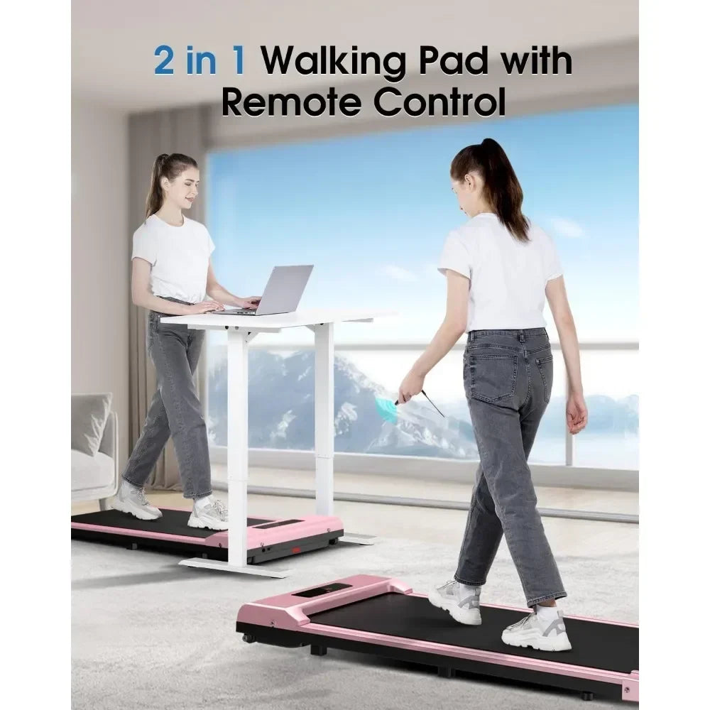 Flat tredemølle under skrivebord, perfekt for kontortrening. Øk aktiviteten på jobben.