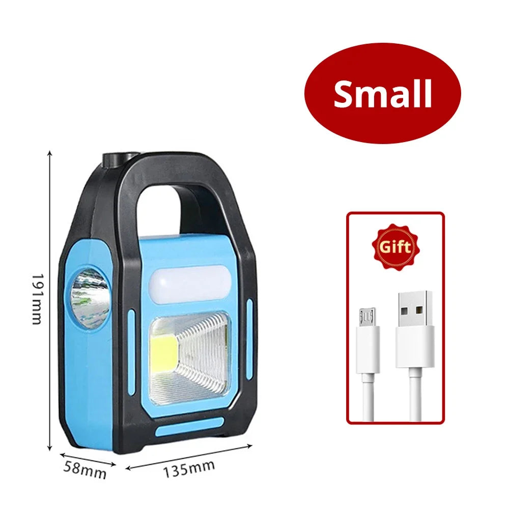 Kraftig campinglanterne for utendørsbruk. Innebygd nødlader og powerbank. Perfekt turutstyr.
