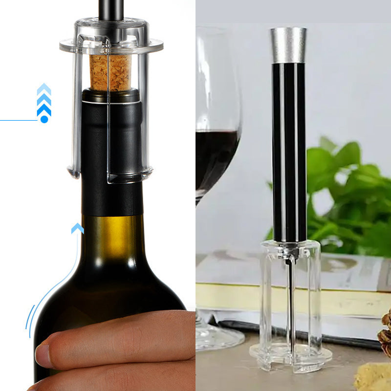 Innovativ korkfjerner med lufttrykk bevarer korken hel og forenkler vinåpning uten søl.