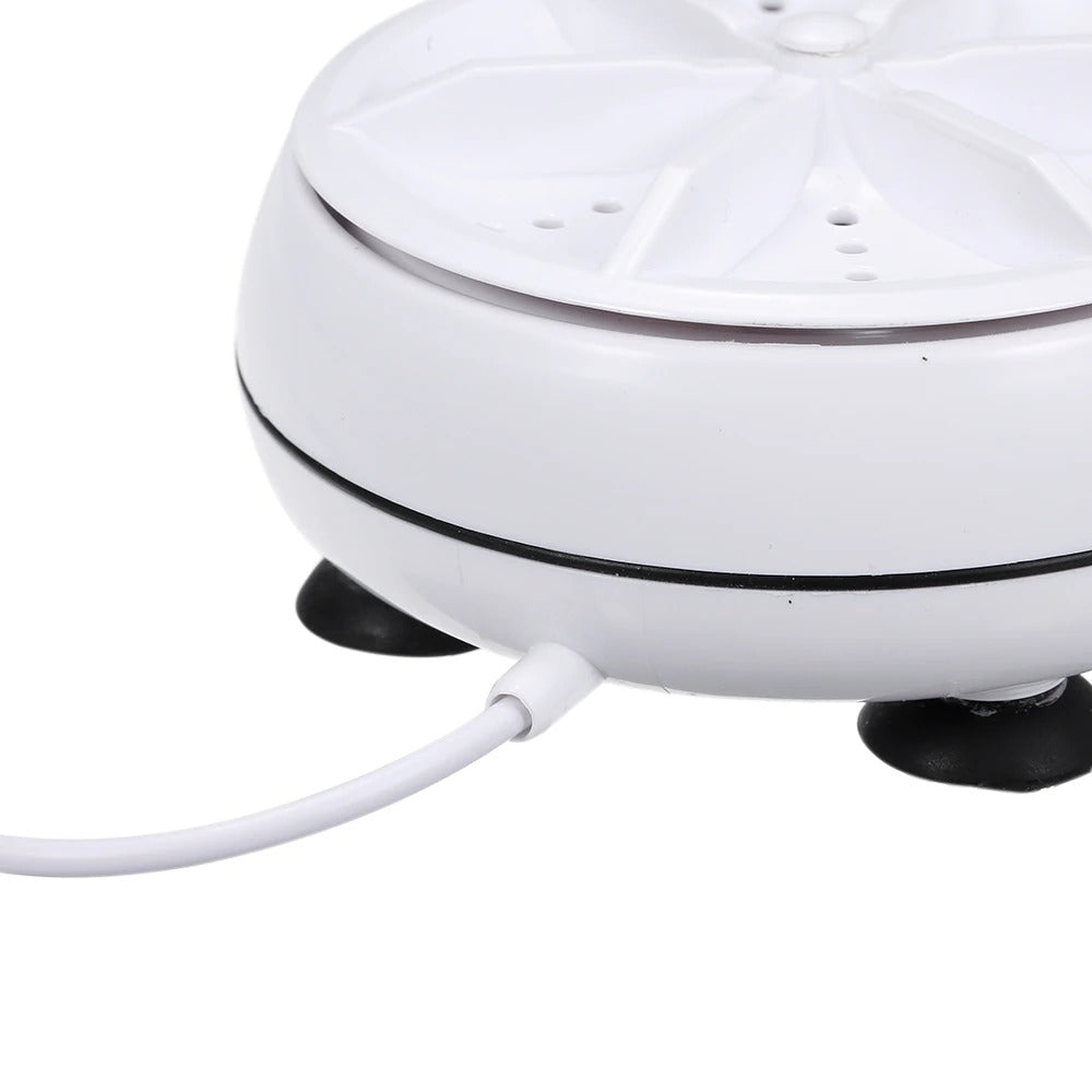 Energisparende bærbar vaskemaskin med USB-kabel for enkel strømtilførsel. Ultralydvask for reise.