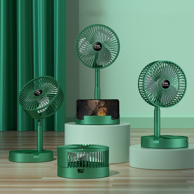 Elegant svart, bærbar vifte med slank design. Oppladbar personlig vifte som gir frisk bris overalt.