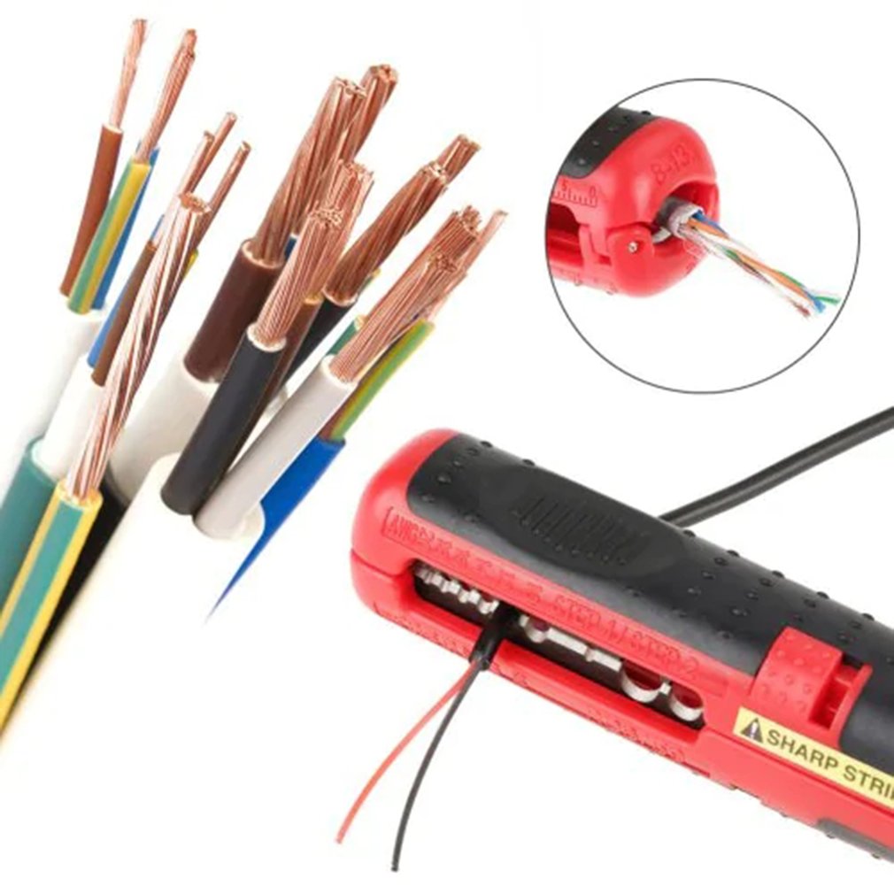 Bærbar wirestripper for presis kabelstripping. Ideelt elektrikerverktøy for hjemmefiks og elektronikkprosjekter.