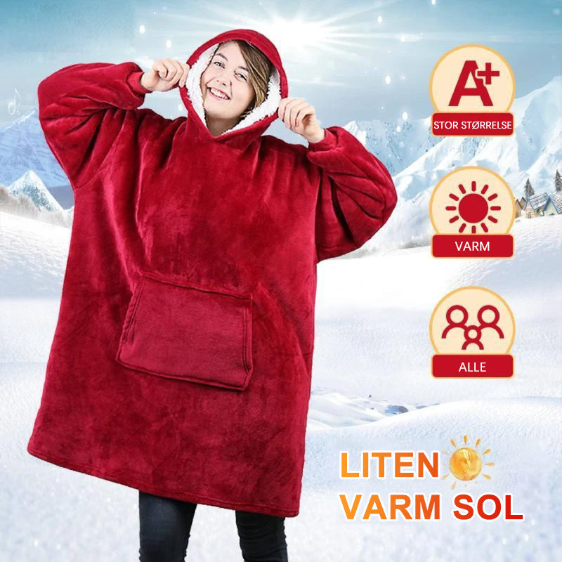 Bærbart teppe for kvinner i ultra myk sherpa, perfekt for hjemmekos og komfortabel loungewear.