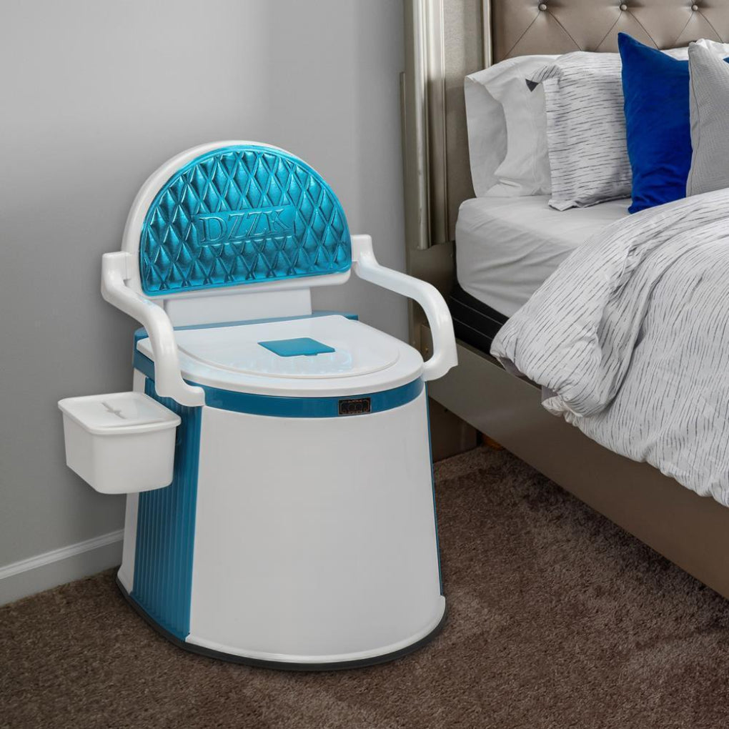 Mobilt toalett for eldre og funksjonshemmede, sikrer verdighet og enkel tilgang. Forbedrer hygiene hjemme.
