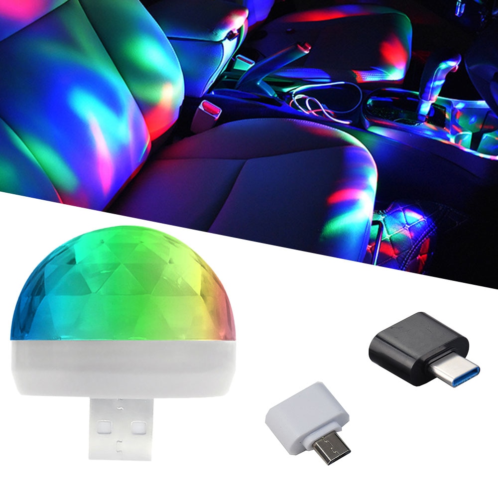 Levende sopp diskolys med fargerike lyseffekter, USB-drevet for fest, party og stemningsfull dekorasjon.