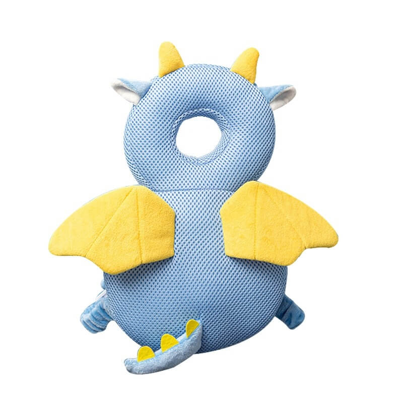 Myk hodebeskyttelse for babyer i dyredesign. Sikrer hodet ved fall, perfekt for lek og læring.
