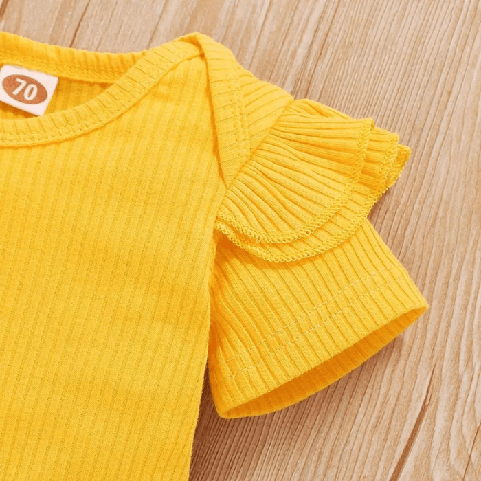 Babyklær solros-design, sett for vår og sommer