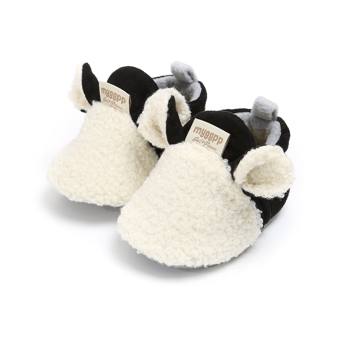 Par babysko med lamme-design, sklisikre, laget av pustende bomull, perfekt babyshower gave