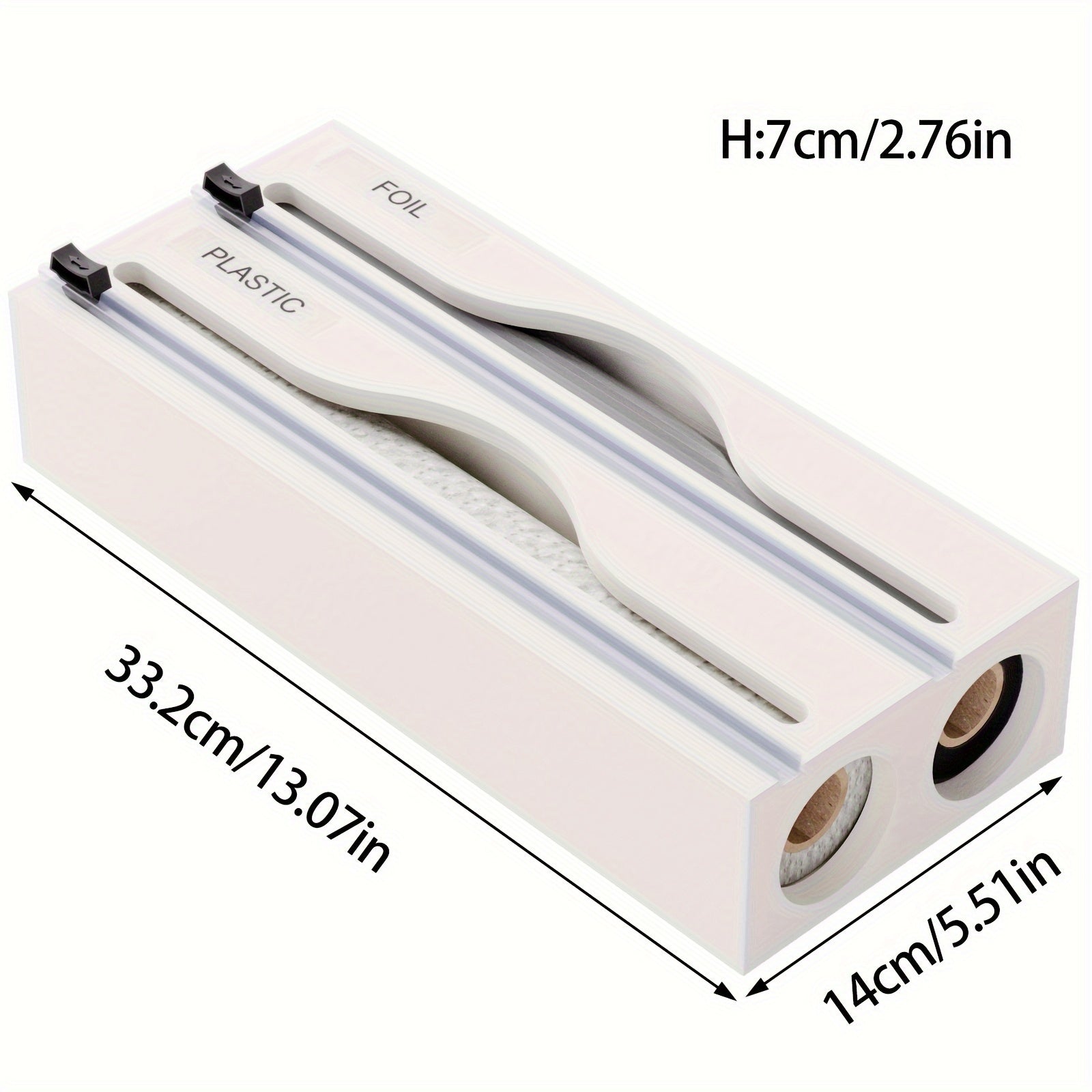 Organiser kjøkkenet med bambus foliedispenser for plastfolie, aluminiumsfolie og bakepapir, med kutter.