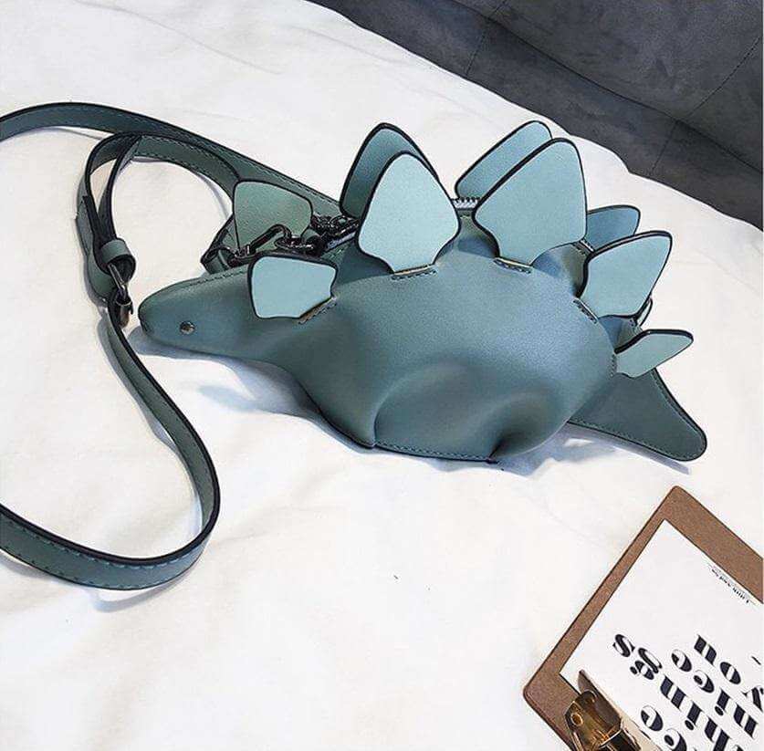 Moteriktig barneveske: 3D Stegosaurus dinosaur crossbody-veske, slitesterkt PU-lær, leken stil.
