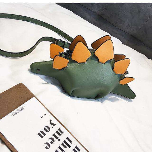 Praktisk PU-lær crossbody-veske for barn med 3D Stegosaurus design. Unik og romslig.