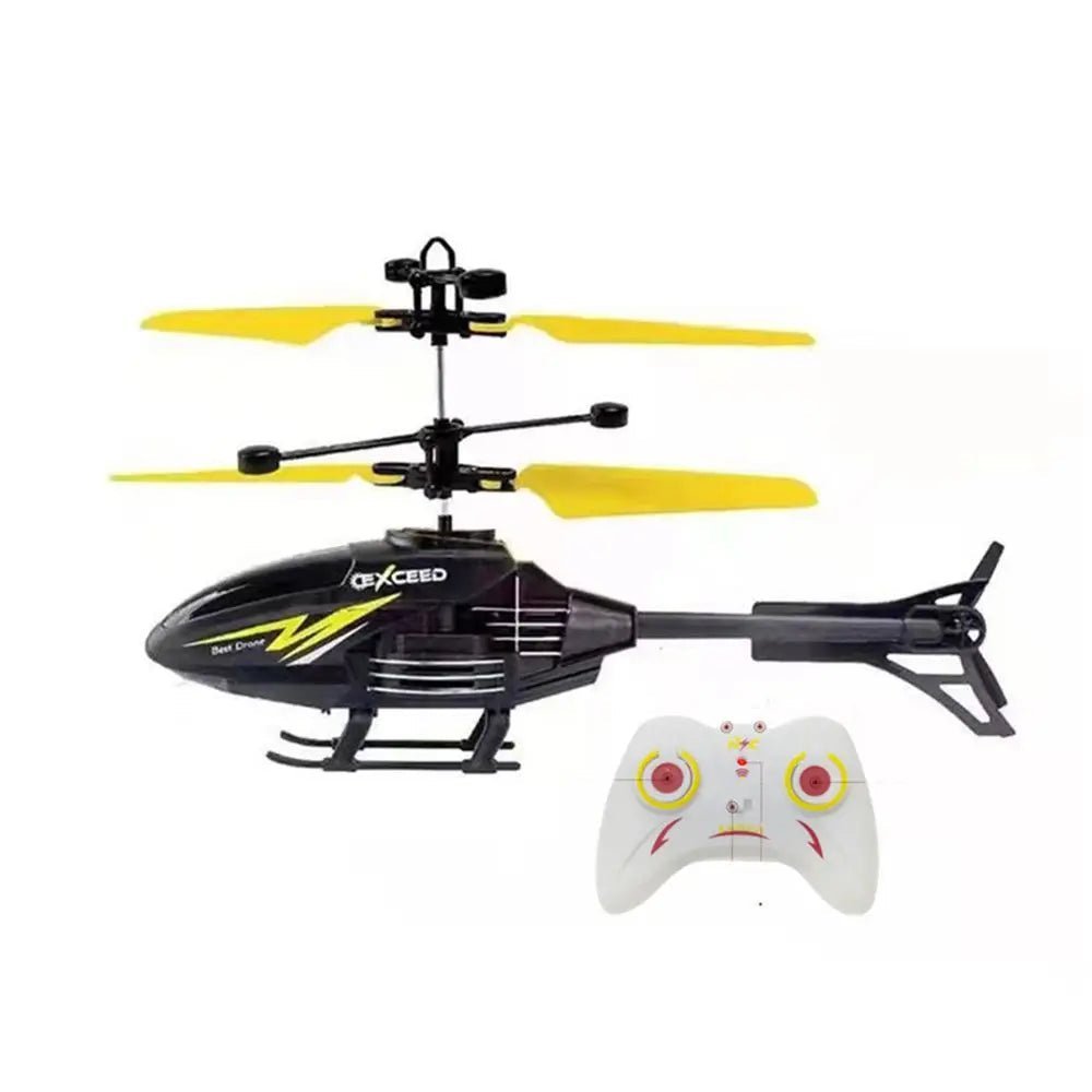 Barne minihelikopter med fjernkontroll, designet for trygg og enkel innendørs lek for nybegynnere.