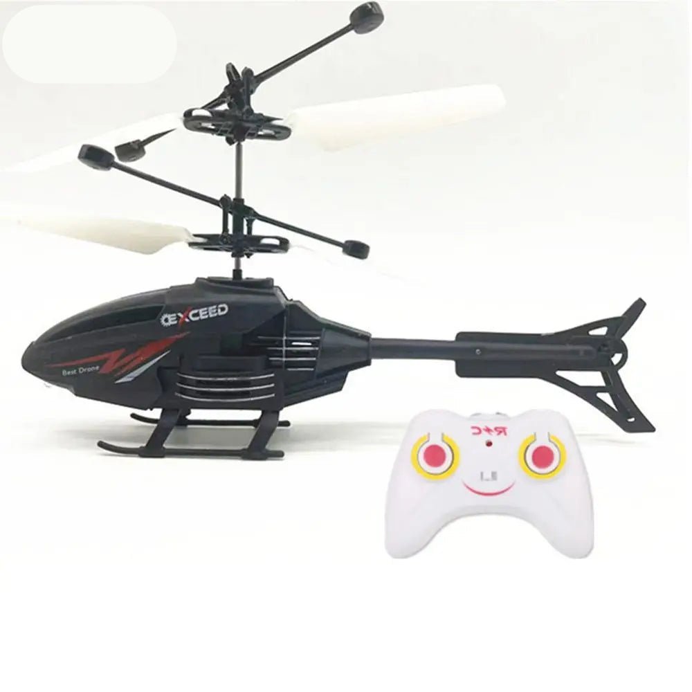 Nybegynnervennlig fjernstyrt helikopter for barn, robust og trygt for innendørs lek.