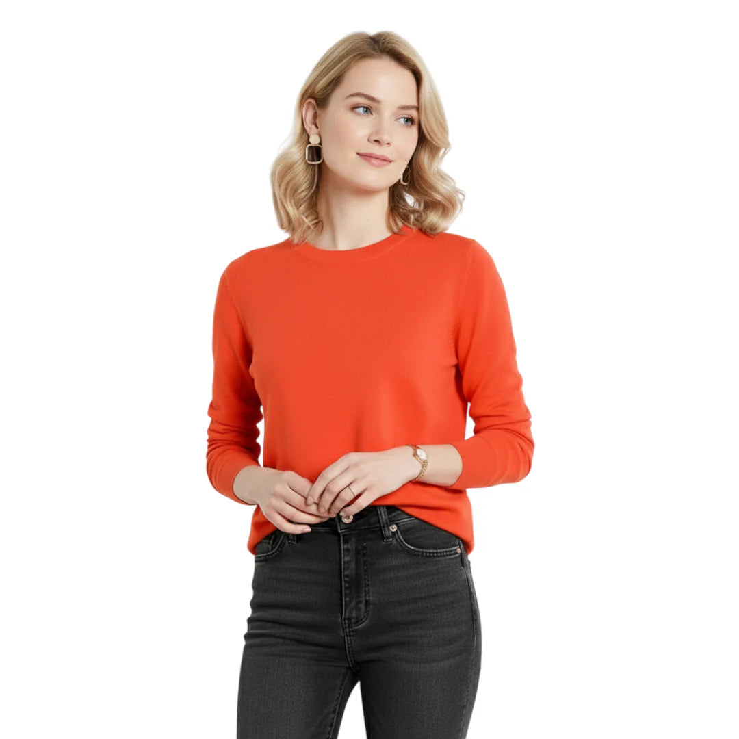 Stylisher Damen Langarm Strickpullover O-Hals, modisch und komfortabel