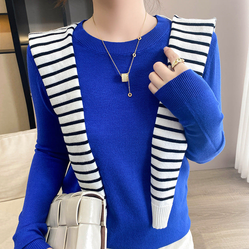 Damen O-Hals Strickpullover in Grau, Langarm, perfekte Ergänzung Garderobe