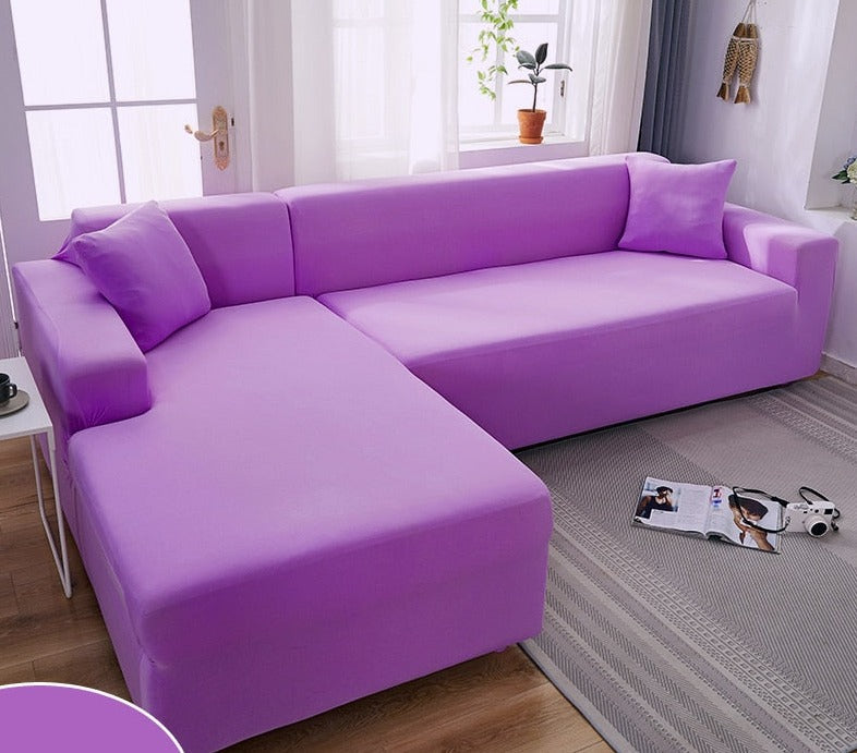 Sofa med montert benkpute-beskytter. Vanntett, elastisk og komfortabelt for hele familien.