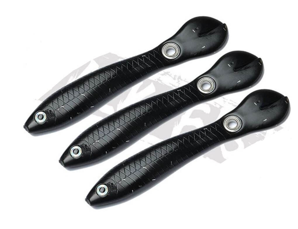Bionisk hoppende fiskesluk (3-pk) i realistisk agnfiskdesign for effektivt ferskvannsfiske.