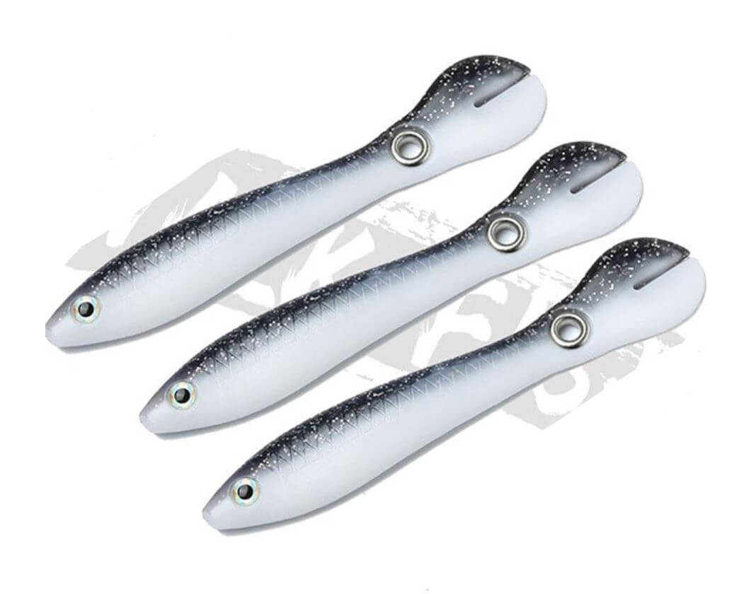 Effektivt fiskeagn: bionisk hoppende fiskesluk i et sett med tre for allsidig bruk.