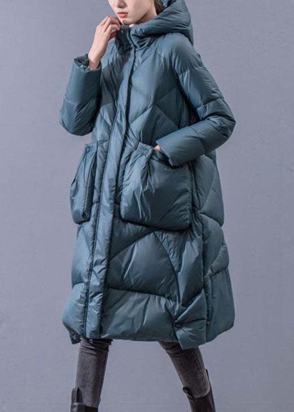Trendy blågrønn dame hettegenser med glidelås, loosefit passform for vår, høst og vinter. Komfortabel.