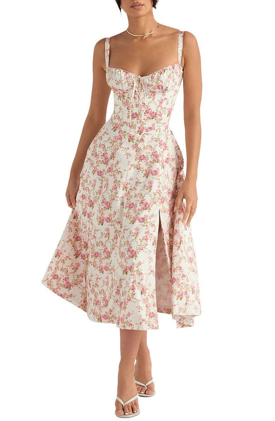 Elegant blomsterkjole for fest eller hverdag, livformende og pustende for kvinner S-2XL.