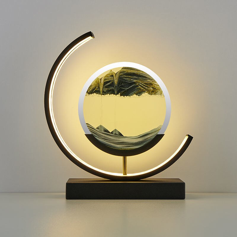 Gaveidé: 3D sandkunst bordlampe med dynamisk lys og beroligende effekt.