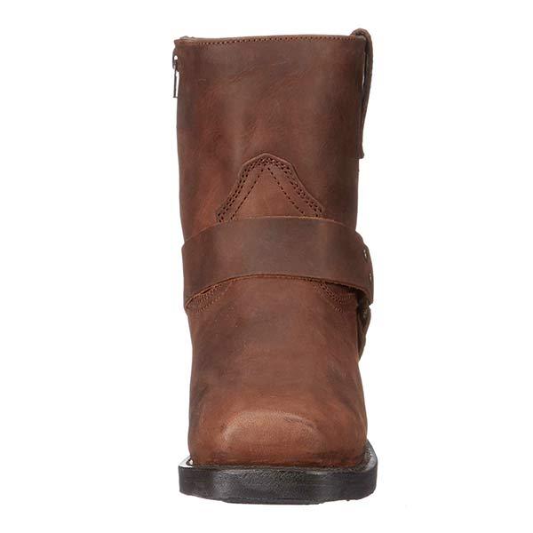 Komfortable cowboystøvler for menn, brun lær, glidelås, i klassisk westernstil, for hverdagssko.