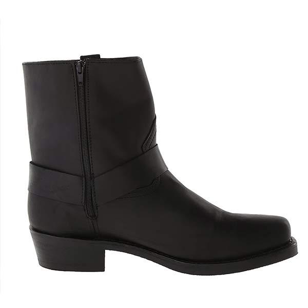 Autentisk westernstil herre cowboystøvel, svart lær, glidelås, komfortabelt design. Klassisk valg.