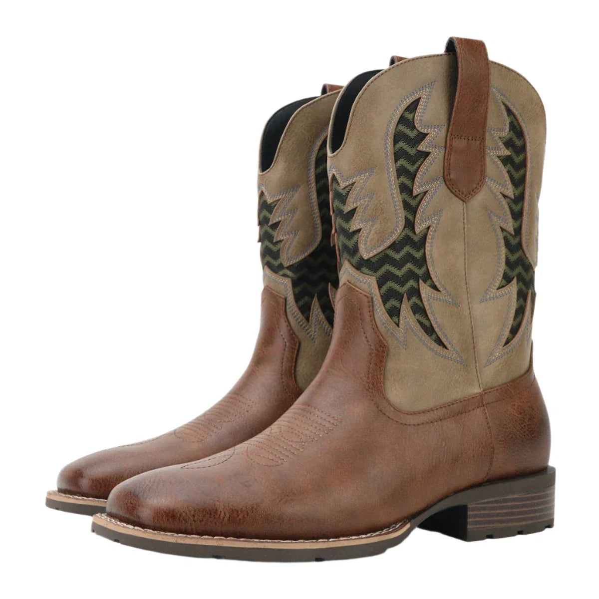 Elegante brune cowboystøvler for menn med robust design, komfortable til hverdag og fest.