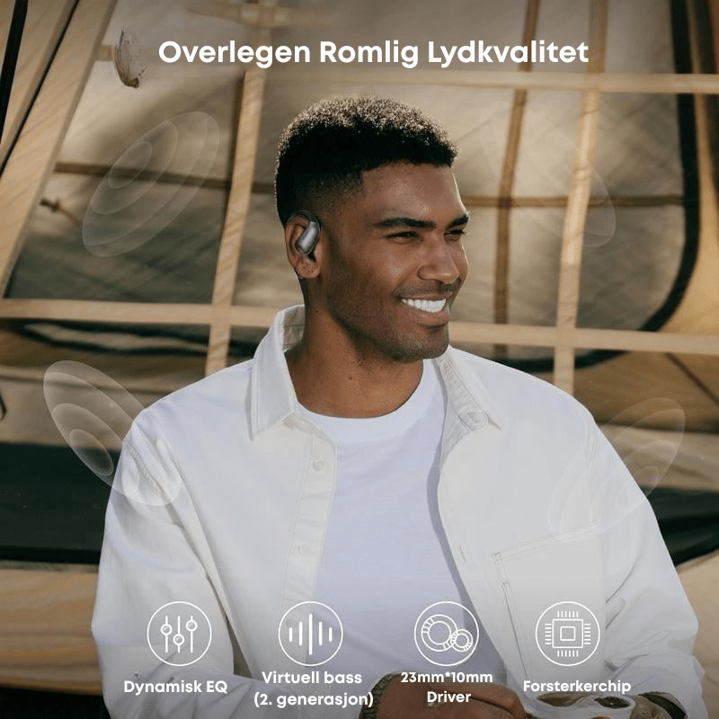 ClearTalk Pro Bluetooth ørepropper med ladeetui og emballasje, komplett pakke.
