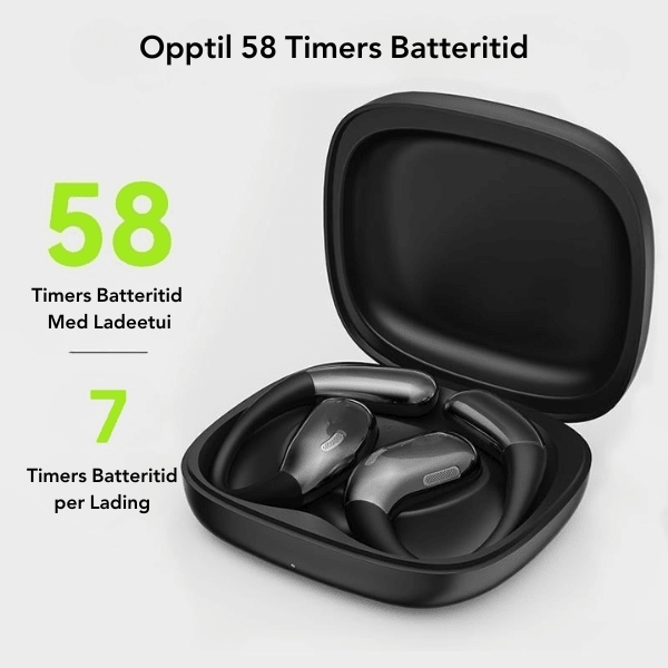 ClearTalk Pro trådløse ørepropper koblet til mobiltelefon for sømløs lyd og musikk.
