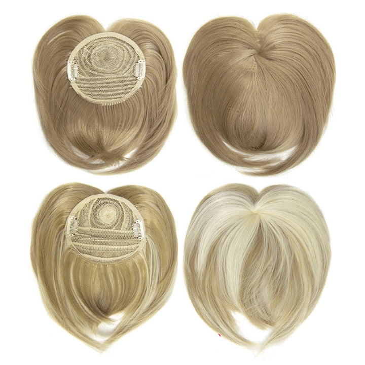 Syntetiske hårforlengelser som gir en naturlig look og mer volum for kvinner med kort hår.