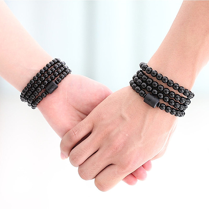 Vulkansk glass armbånd med drage og føniks, for menn og kvinner, gir styrke og positiv energi.