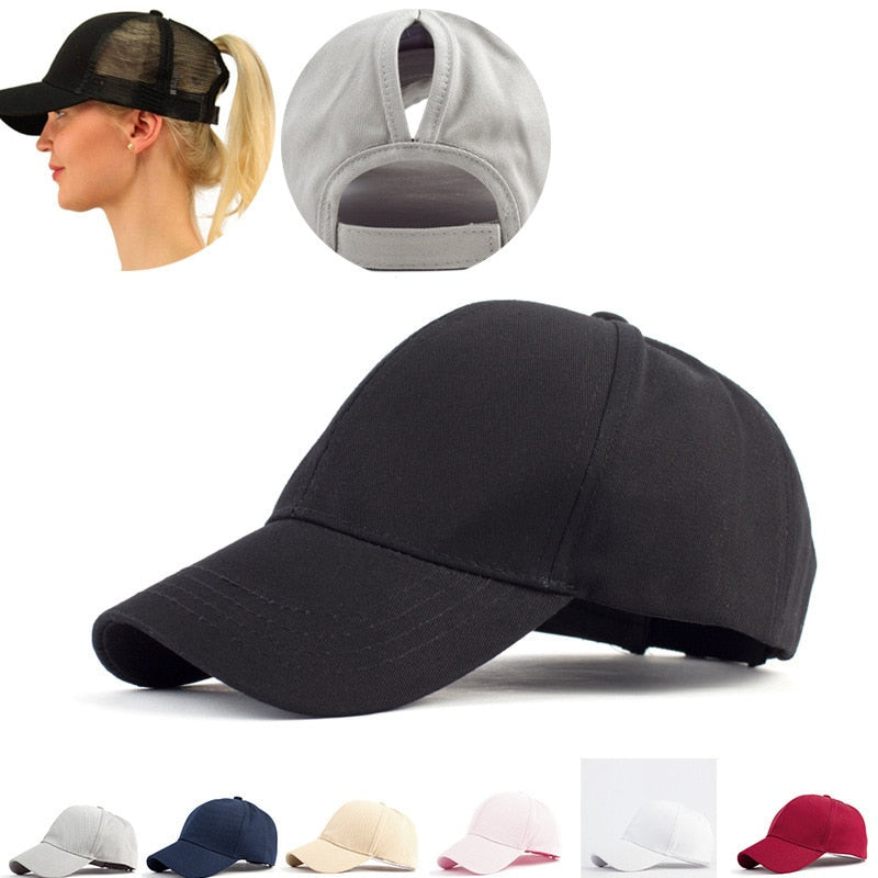 Dame baseballcaps for rotete bolle, justerbar for hestehale, komfortabel og stilig hodetøy.