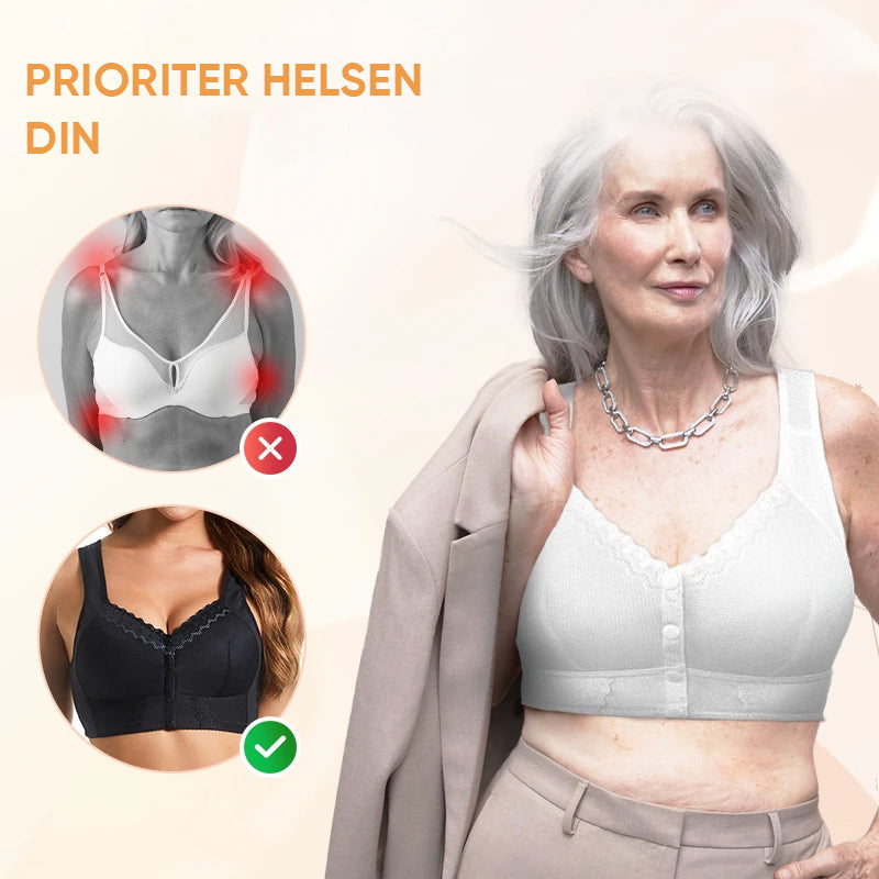 Elegant undertøy: sømløs dame-bh med frontlukking, myk og behagelig.