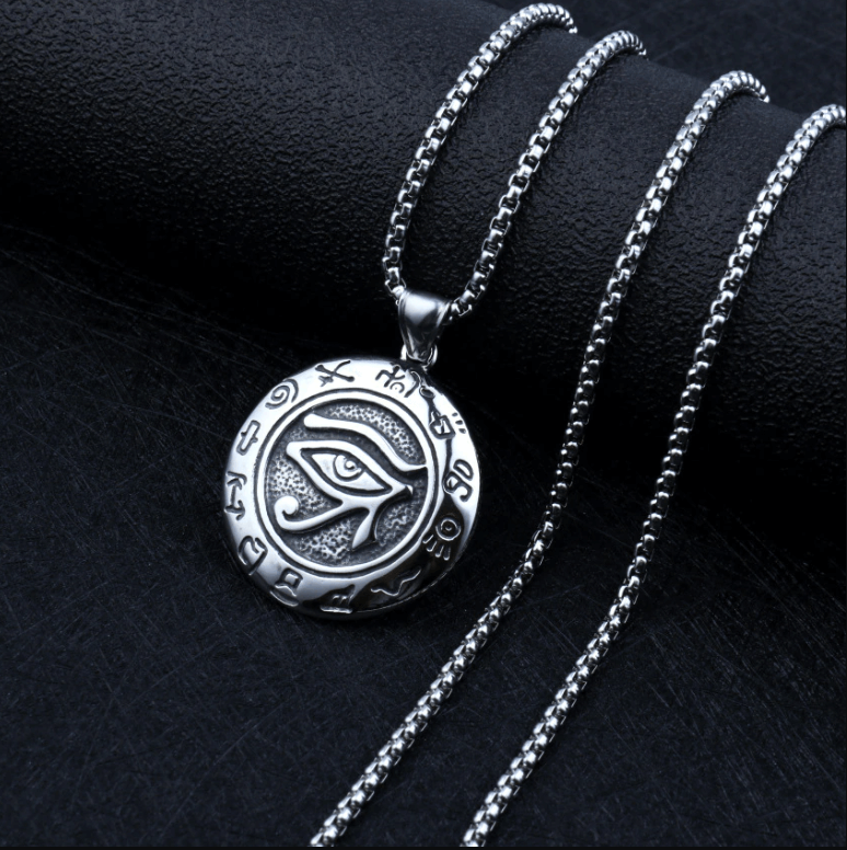 Gammelt egyptisk symbol, Eye of Horus anheng for damer, laget av rustfritt stål.