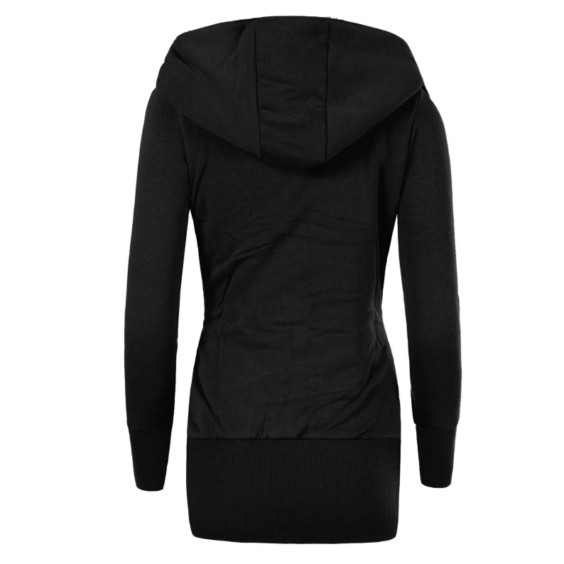Moderne dame hettegenser med glidelås, perfekt for en casual og sporty look i hverdagen.